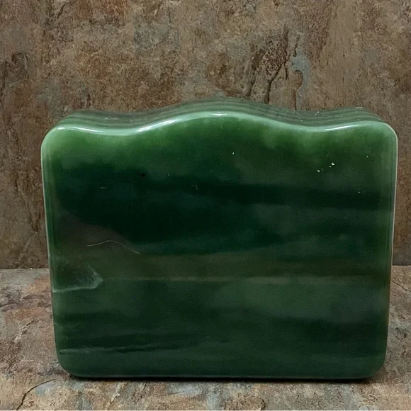 Vintage MCM Mid Century Modern Heavy Green Desk Clock - Picture 5 of 14